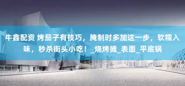 牛鑫配资 烤茄子有技巧，腌制时多加这一步，软糯入味，秒杀街头小吃！_烧烤摊_表面_平底锅